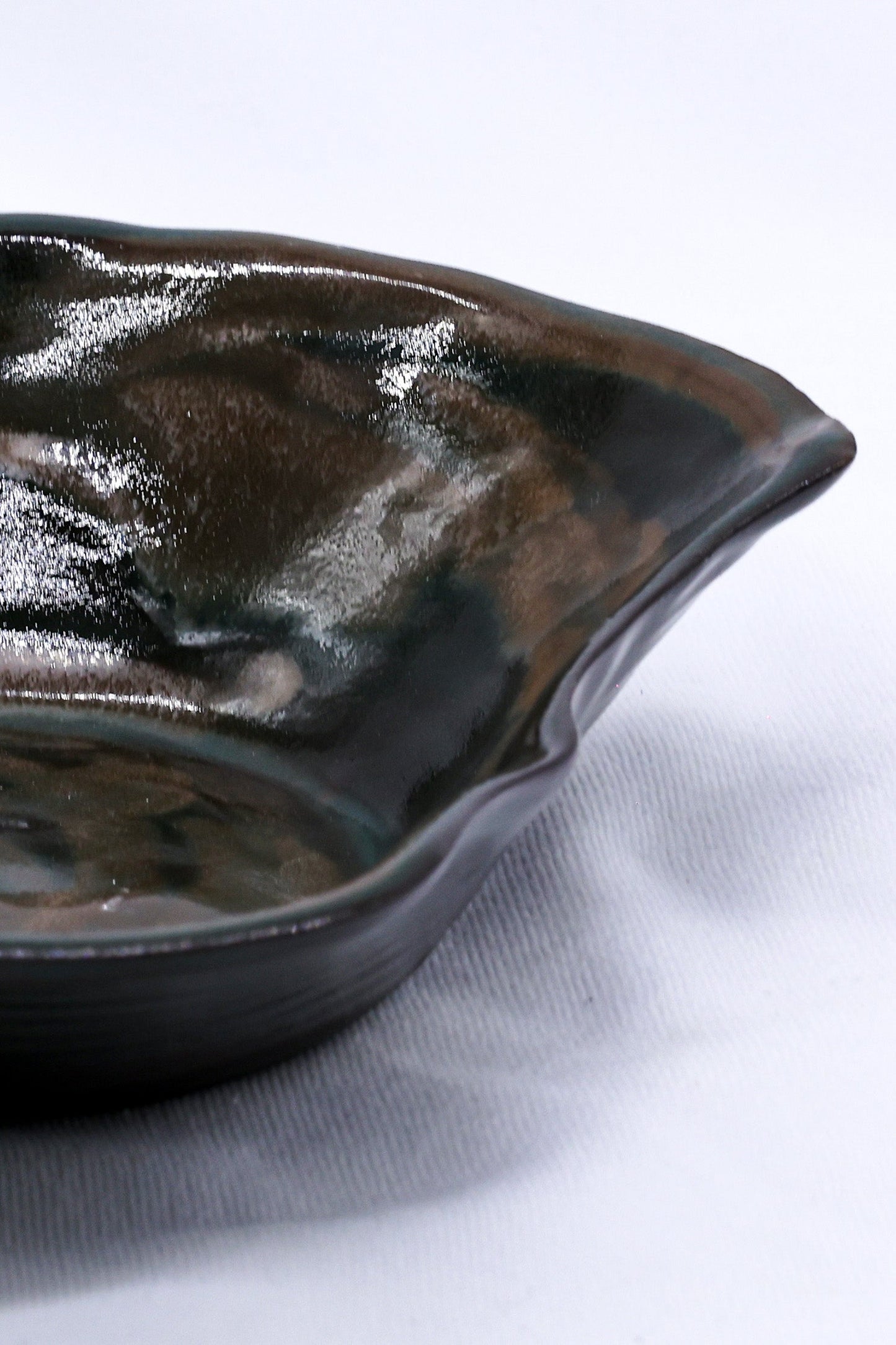 Cobalt Shadow Sea Lava Handmade Ceramic Stoneware Plate