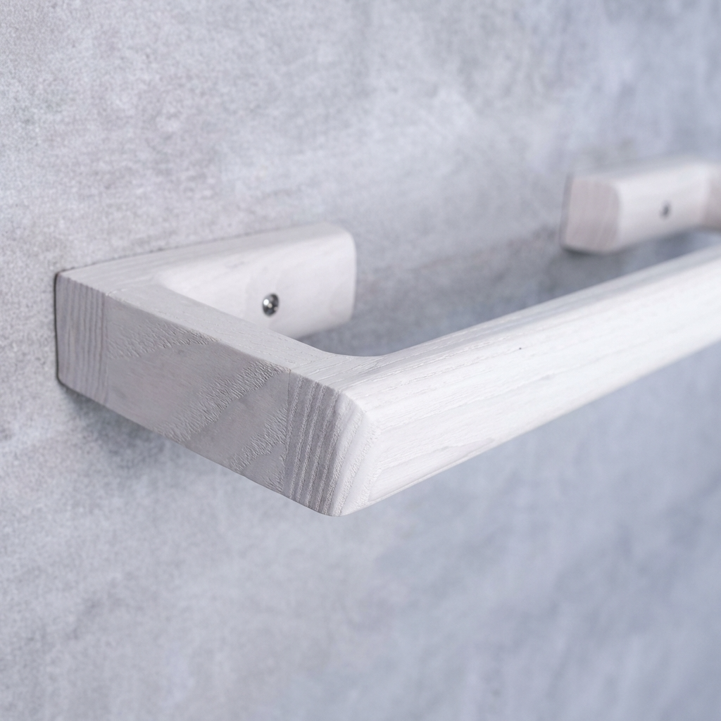 towel rail on a textured gray background