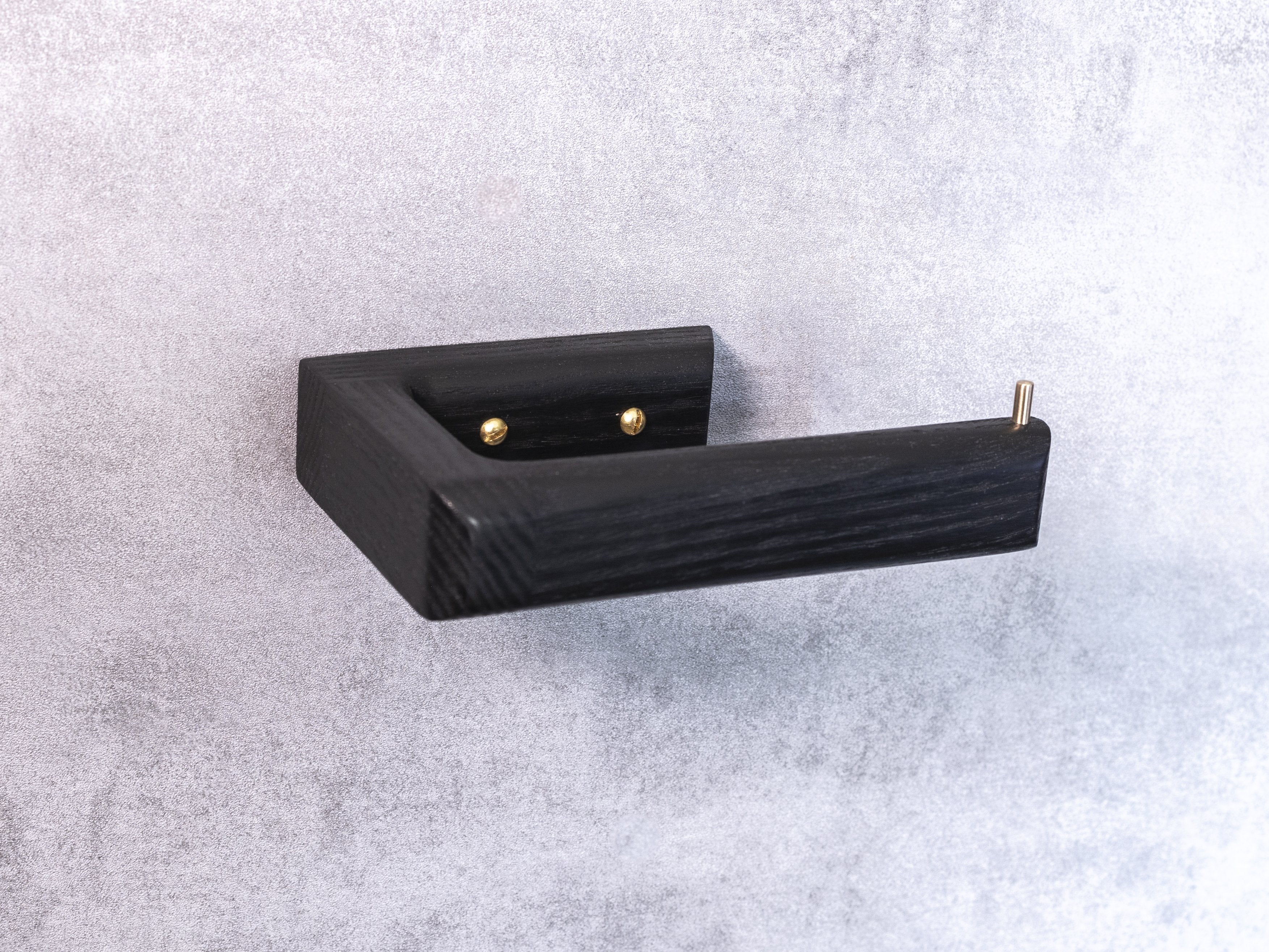 Black Ash Toilet Paper Holder | Wall Mounted Toilet Roll Holder | UK Made