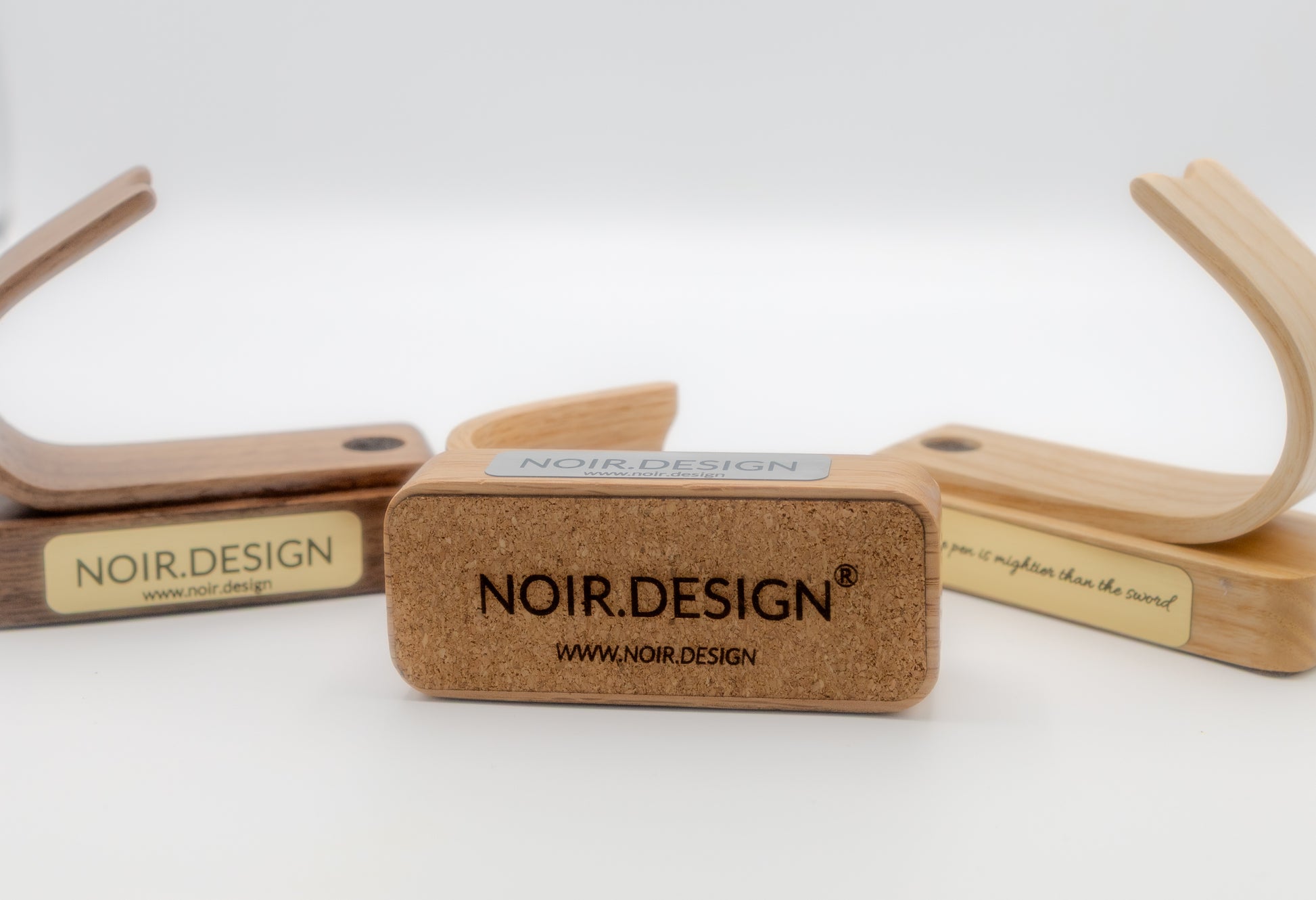 Close-up of wood grain on luxury pen holder