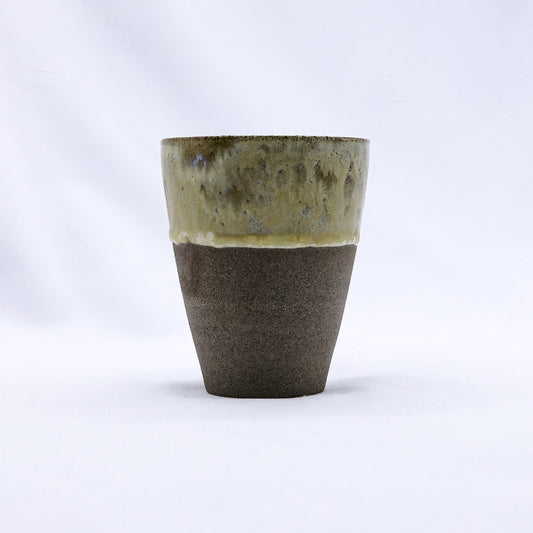TerraBlu Quadra Handmade Ceramic Smoked Grey Stoneware Tall Ceramic Cup