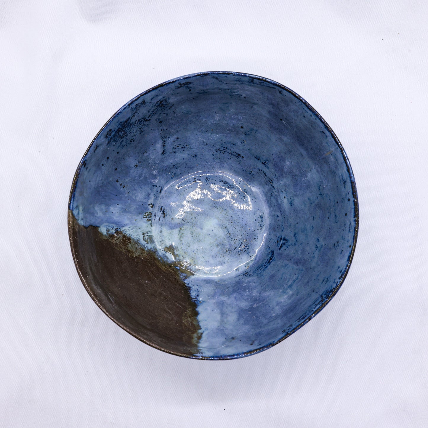 Large Smoked Grey Cold Aegean Fade Handmade Ceramic Stoneware Dinner Bowl