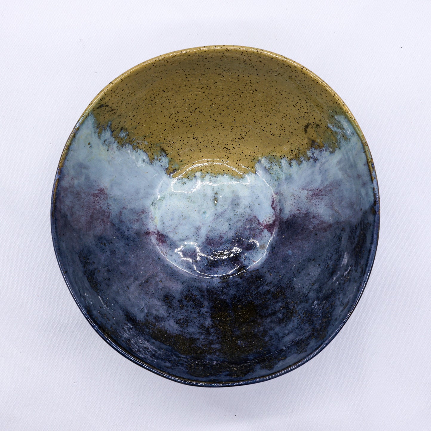 Large Ochre Tide Speckle Handmade Ceramic Stoneware Dinner Bowl