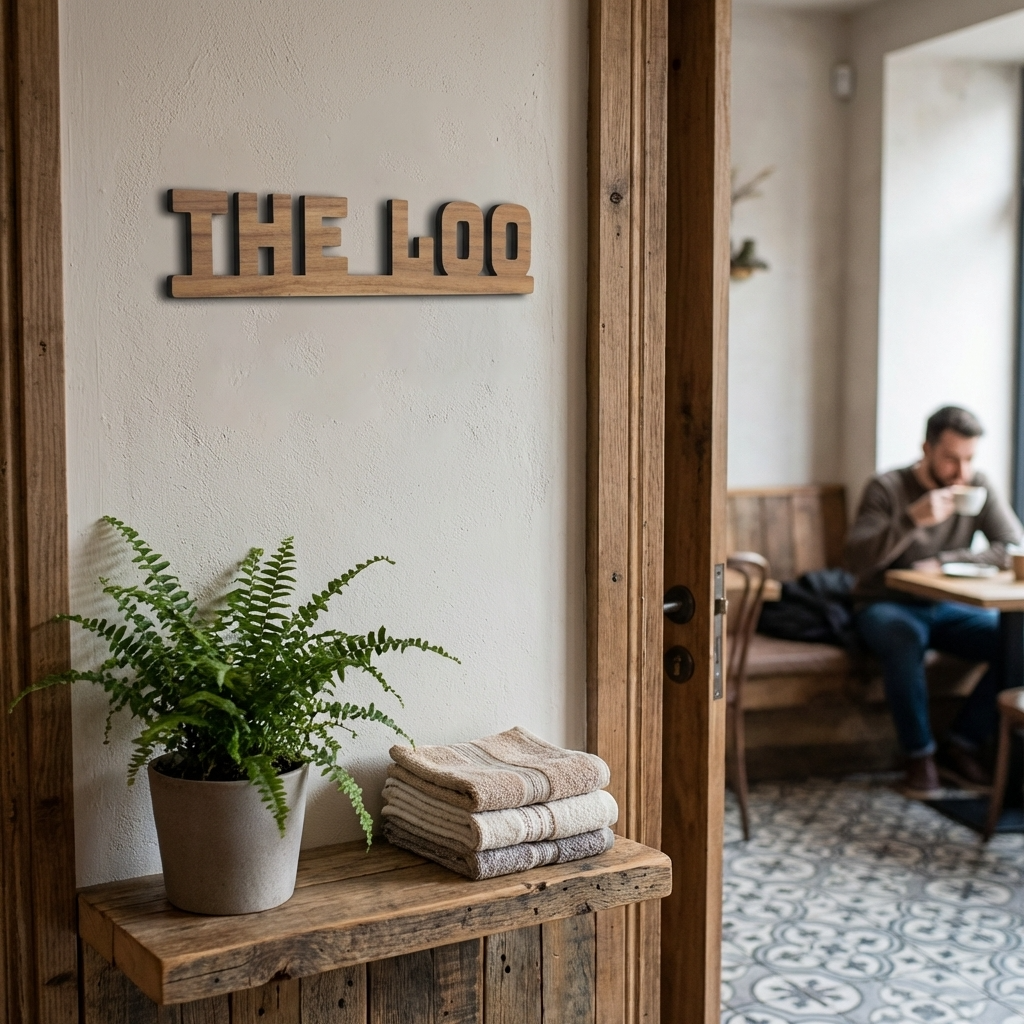 The Loo Sign | American Black Walnut | Wall & Door Topper