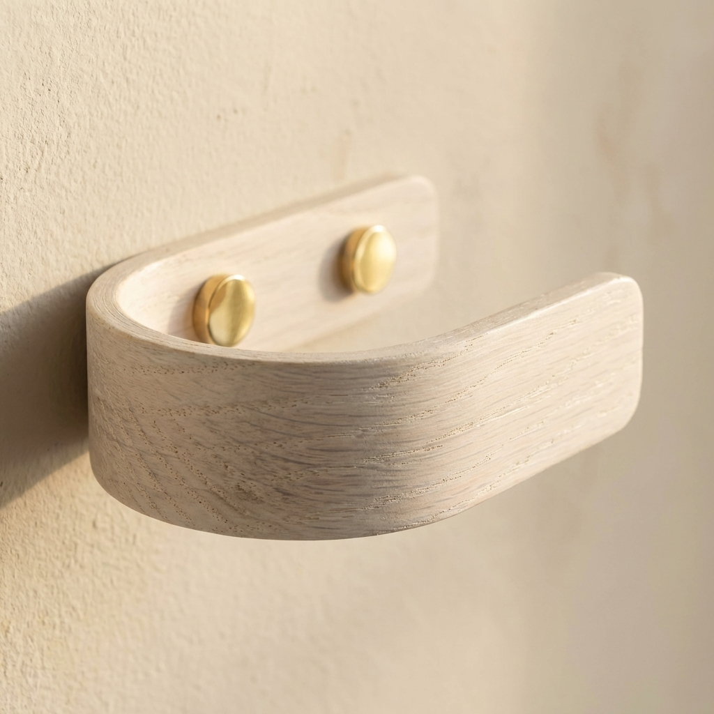 contemporary white oak curtain tiebacks