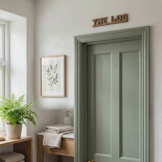 The Loo Walnut Door - Wall Sign
