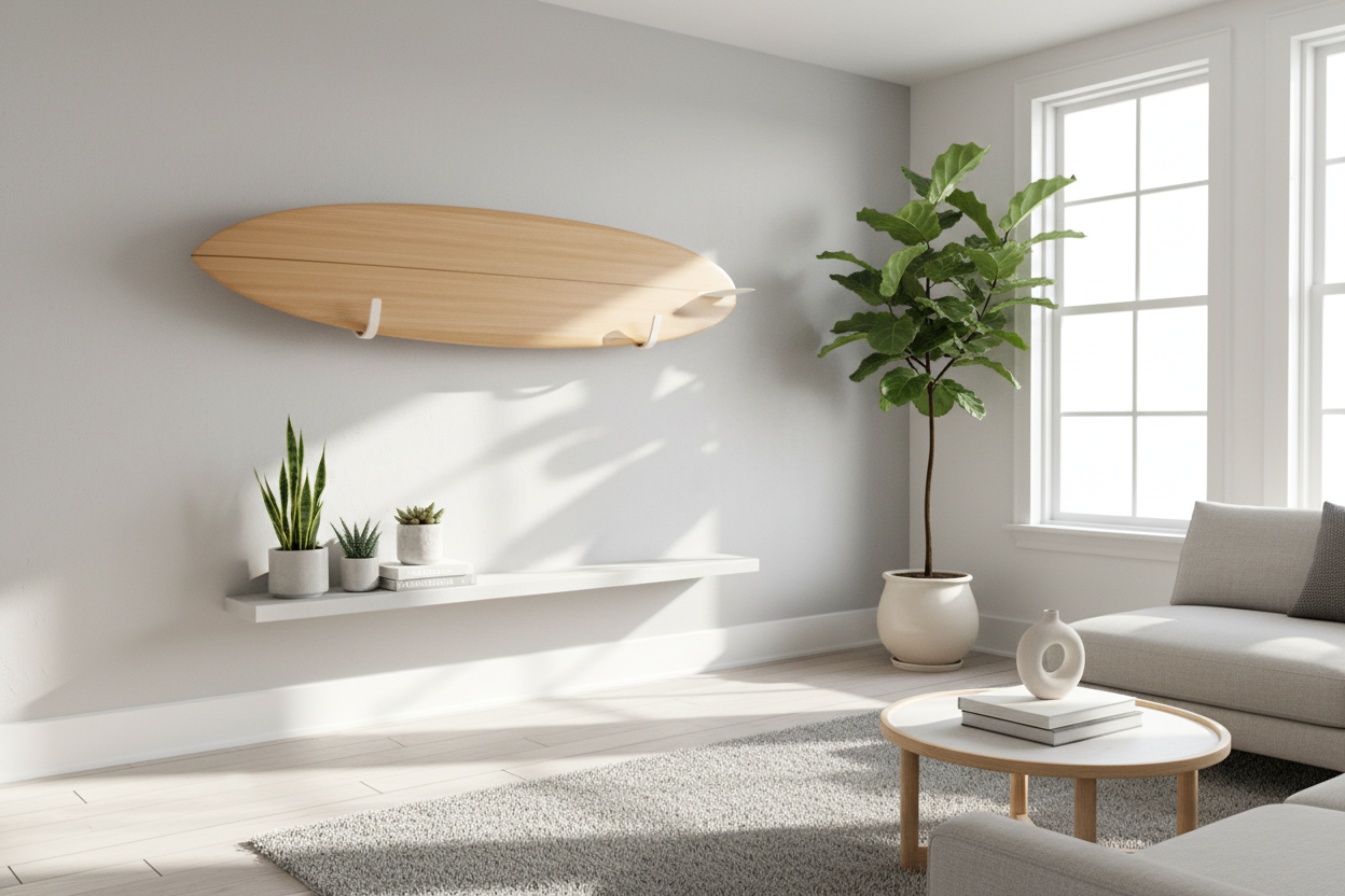 Scandinavian Interior with Longboard