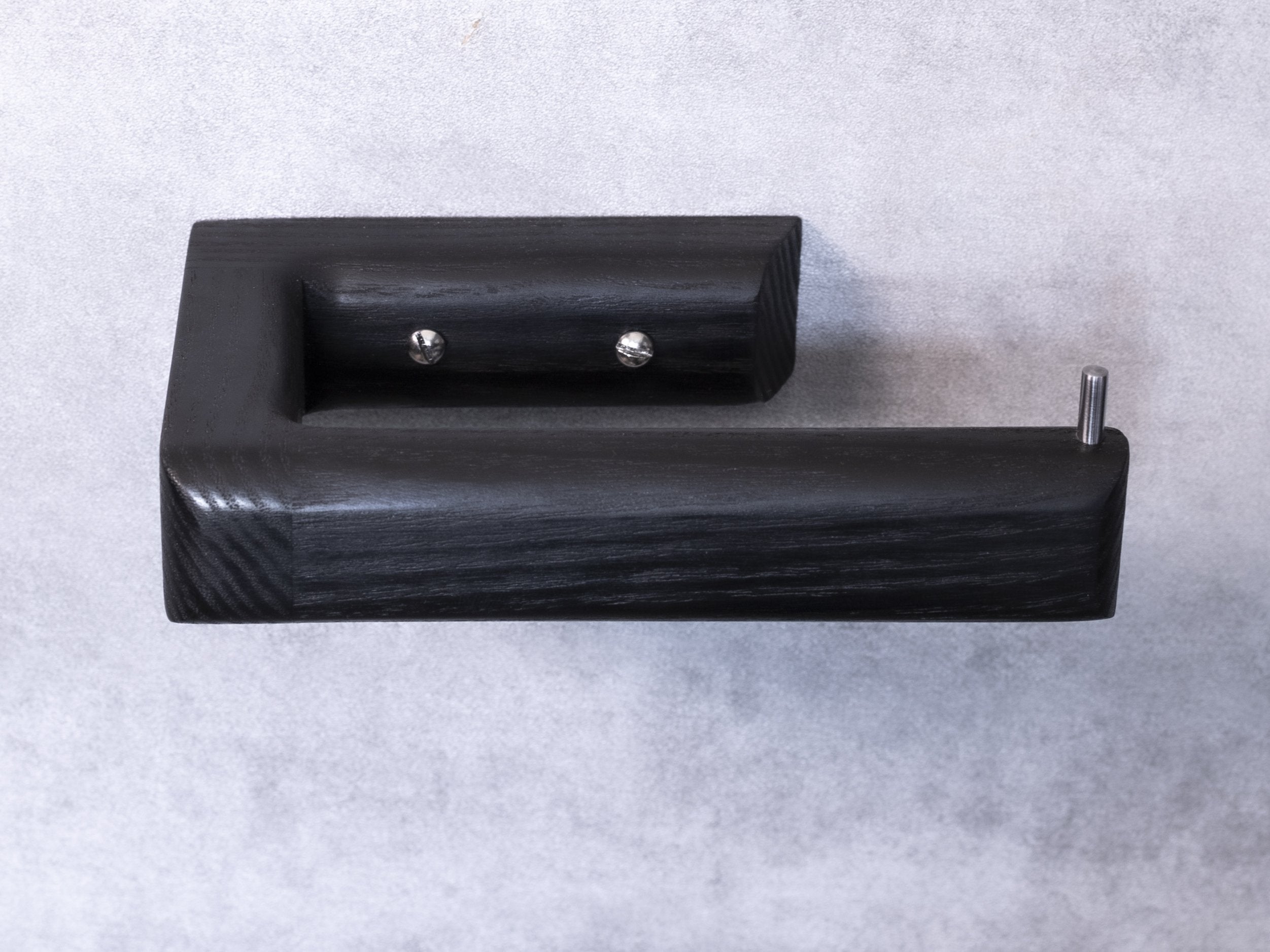 Black Ash Toilet Paper Holder | Wall Mounted Toilet Roll Holder | UK Made