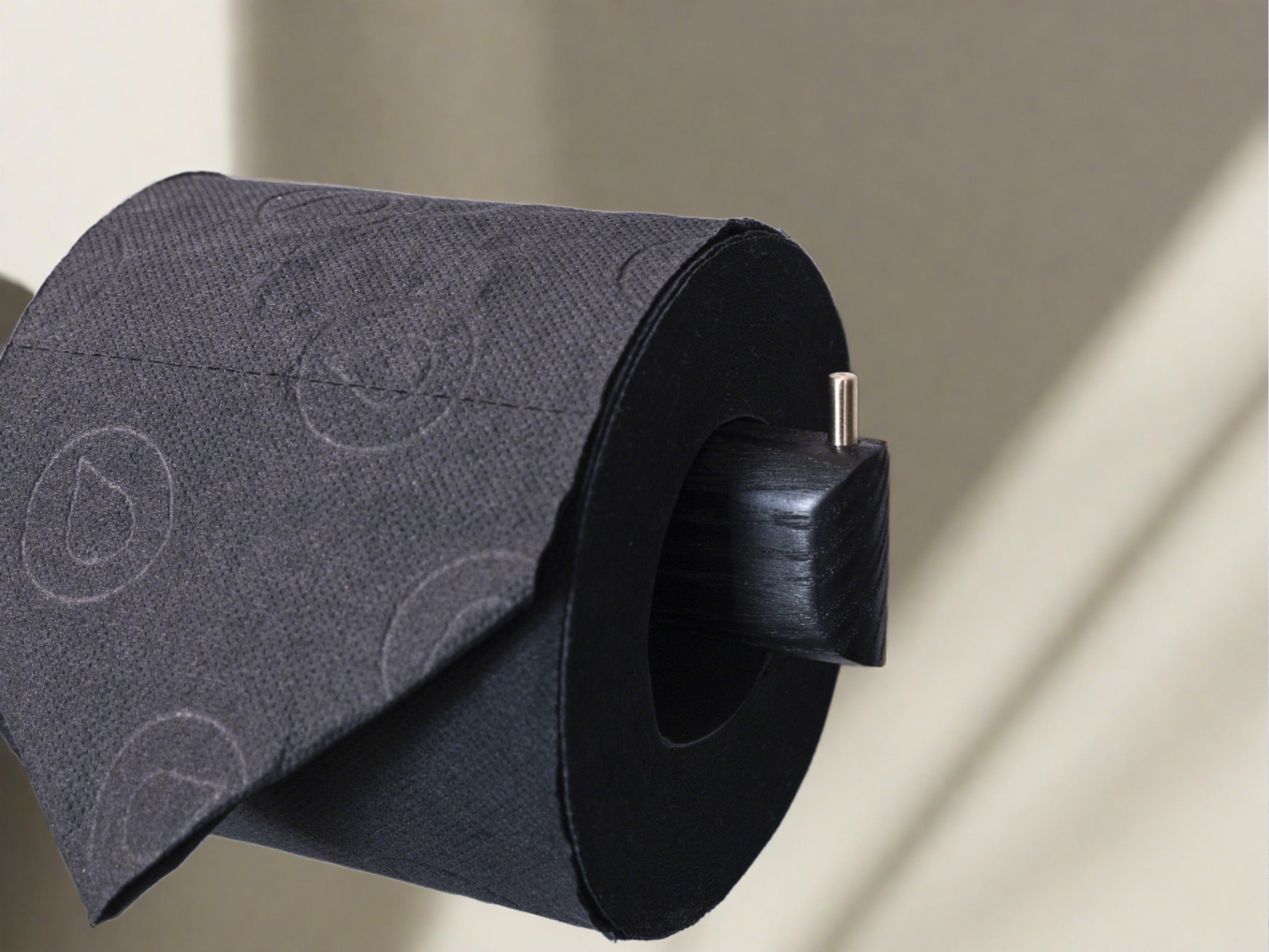 Black Ash Toilet Paper Holder | Wall Mounted Toilet Roll Holder | UK Made